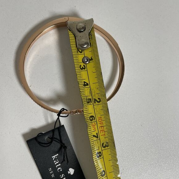 Kate Spade Yours Truly Heart Pave Open Hinge Cuff Bracelet Rose Gold Valentine - Picture 10 of 10